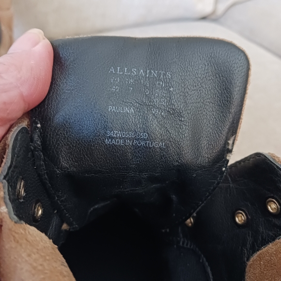 Allsaints Paulina suede leather combat boots - Picture 9 of 12